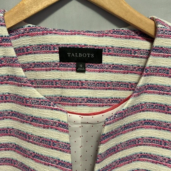 Talbots Tweed Blue/Pink/White Jacket Size Misses 12 - Picture 2 of 5